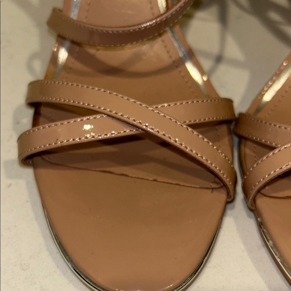White House Black Market 9.5M 3.5 inch Nude Strappy Heels - Picture 3 of 12